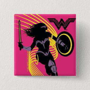 Justice League   Wonder Woman Silhouette Icon 15 Cm Square Badge