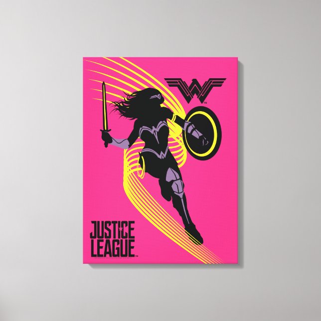 Justice League | Wonder Woman Silhouette Icon Canvas Print (Front)