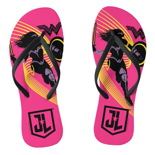 Justice League | Wonder Woman Silhouette Icon Flip Flops (Footbed)