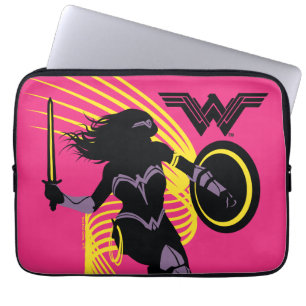 Justice League   Wonder Woman Silhouette Icon Laptop Sleeve