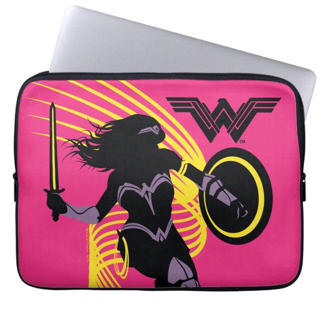 Justice League | Wonder Woman Silhouette Icon Laptop Sleeve (Front)