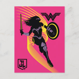 Justice League   Wonder Woman Silhouette Icon Postcard