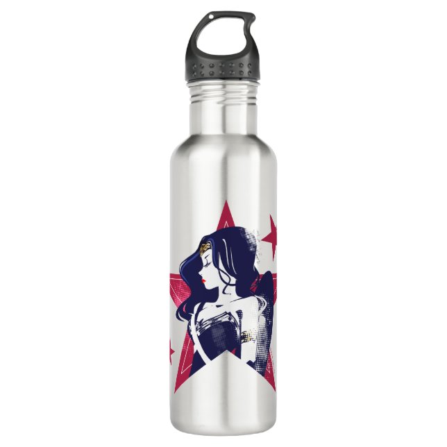 Justice League | Wonder Woman & Stars Pop Art 710 Ml Water Bottle (Front)