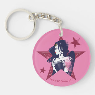 Justice League Wonder Woman & Stars Pop Art Key Ring