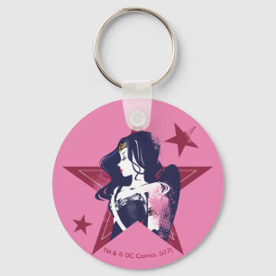 Justice League Wonder Woman & Stars Pop Art Key Ring