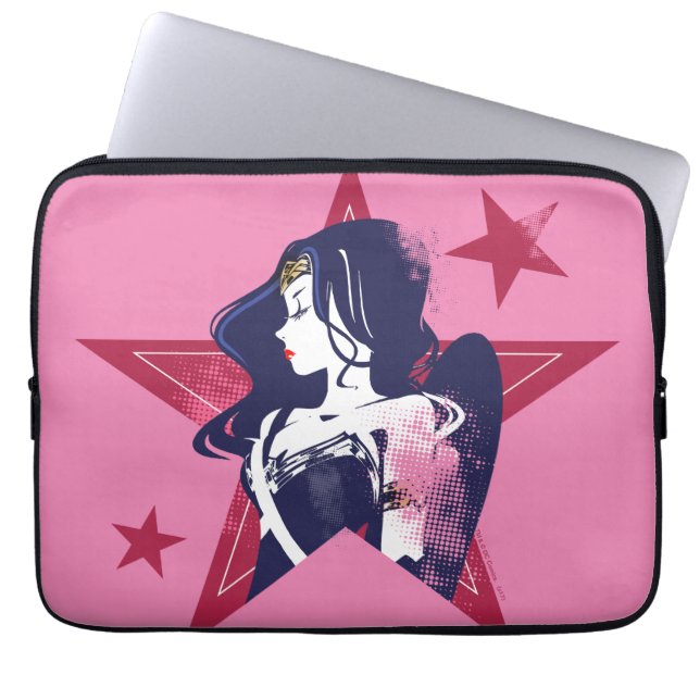 Justice League | Wonder Woman & Stars Pop Art Laptop Sleeve (Front)