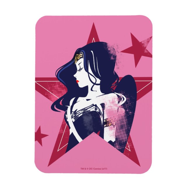 Justice League | Wonder Woman & Stars Pop Art Magnet (Vertical)