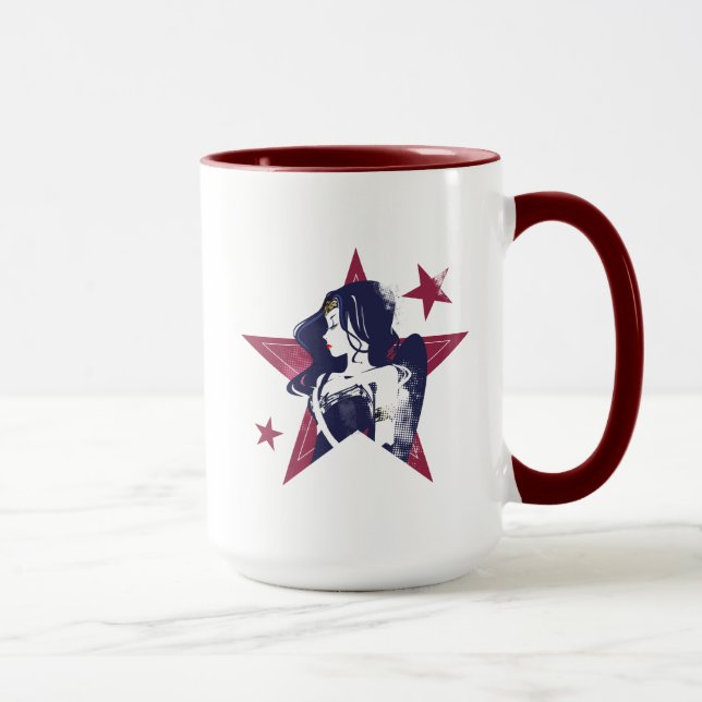 Justice League | Wonder Woman & Stars Pop Art Mug (Right)