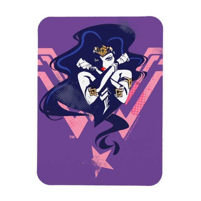 Justice League | Wonder Woman & Symbol Pop Art Magnet (Vertical)