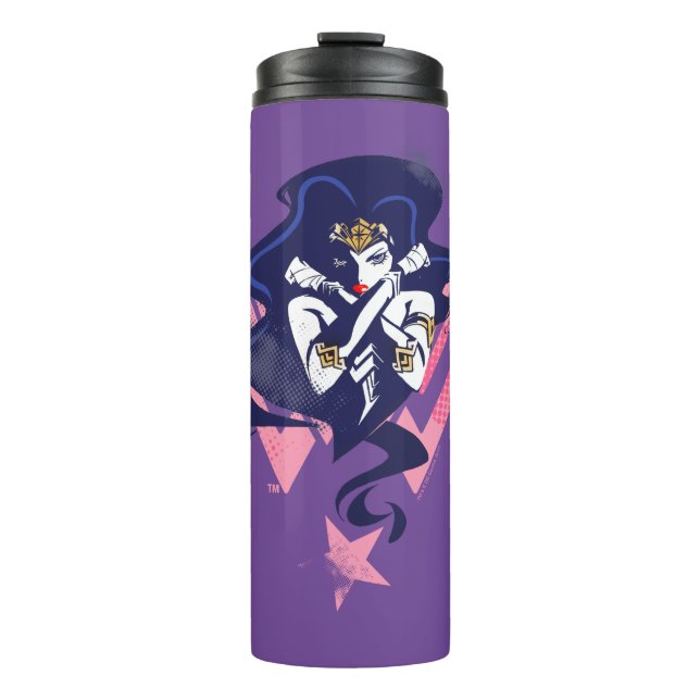 Justice League | Wonder Woman & Symbol Pop Art Thermal Tumbler (Front)
