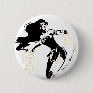 Justice League Wonder Woman With Lasso Pop Art 6 Cm Round Badge