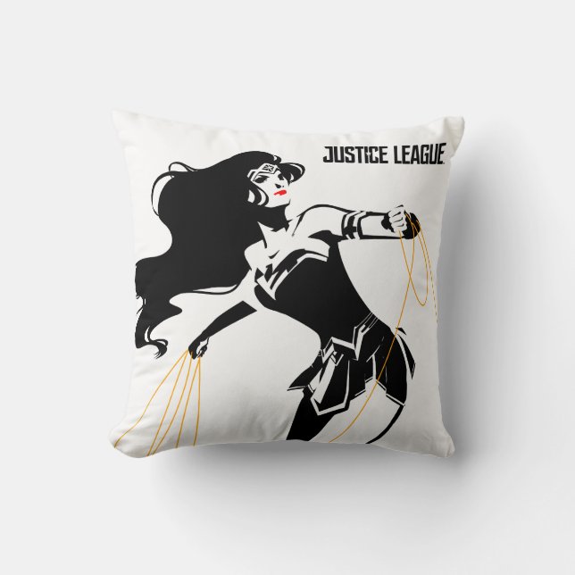 Justice League | Wonder Woman With Lasso Pop Art Cushion (Front)