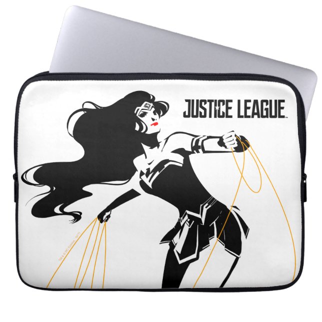 Justice League | Wonder Woman With Lasso Pop Art Laptop Sleeve (Front)