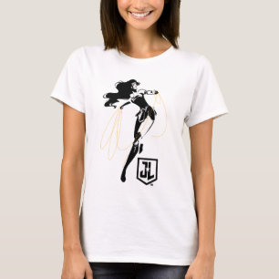 Justice League   Wonder Woman With Lasso Pop Art T-Shirt