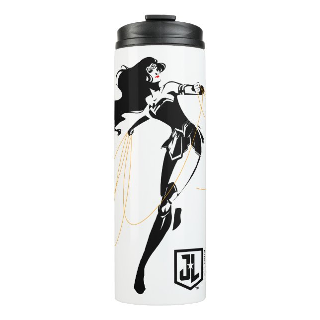 Justice League | Wonder Woman With Lasso Pop Art Thermal Tumbler (Front)
