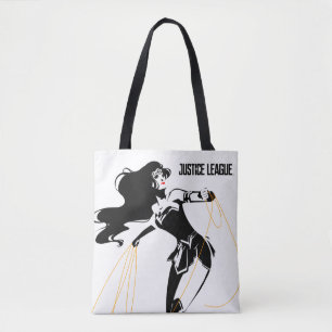 Justice League Wonder Woman With Lasso Pop Art Tote Bag