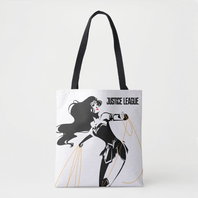 Justice League | Wonder Woman With Lasso Pop Art Tote Bag (Front)
