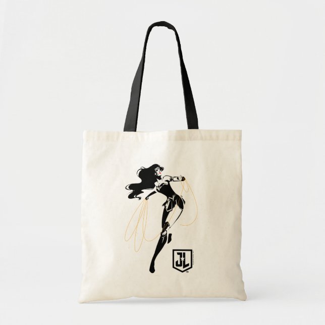 Justice League | Wonder Woman With Lasso Pop Art Tote Bag (Front)