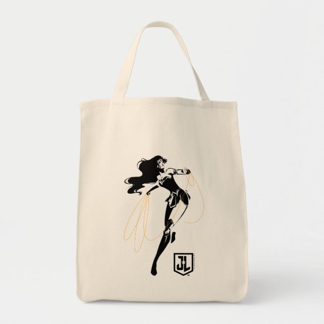 Justice League | Wonder Woman With Lasso Pop Art Tote Bag (Front)
