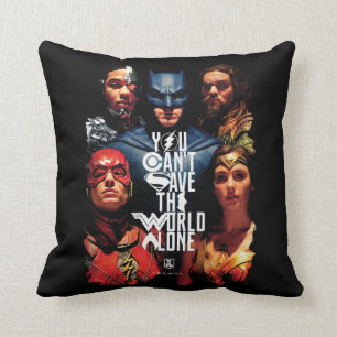 Justice League   You Can't Save The World Alone Cushion