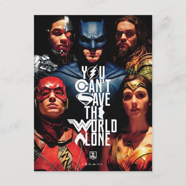 Justice League | You Can't Save The World Alone Postcard (Front)