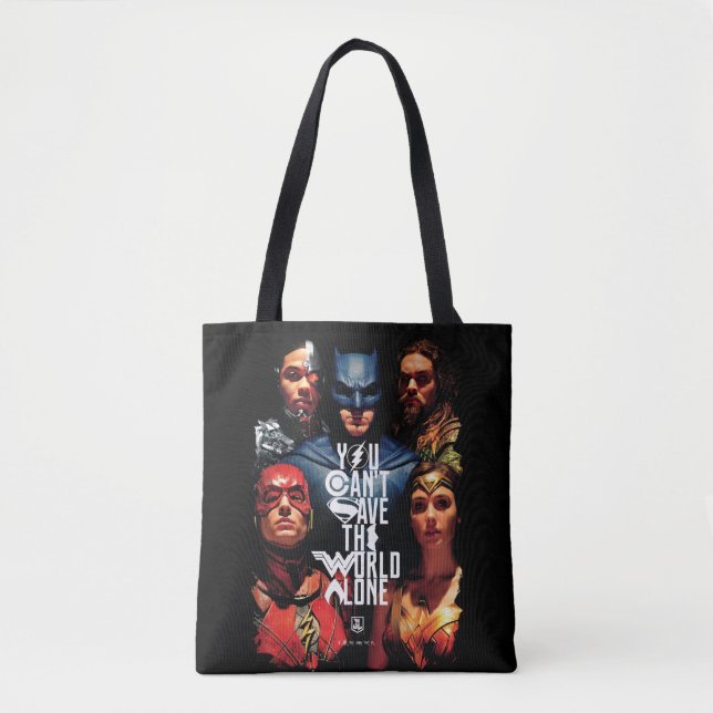 Justice League | You Can't Save The World Alone Tote Bag (Front)