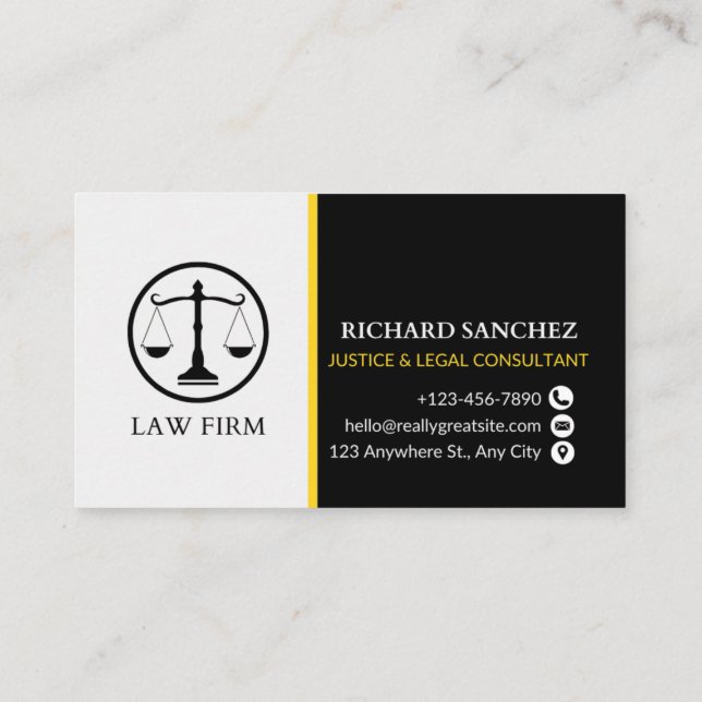 Justice & Legal Consultant – authoritative and pol Business Card (Back)
