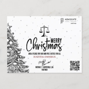 Justice, Legal, Law Firm and Lawyer to Clients Holiday Postcard