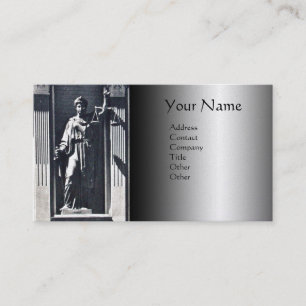 JUSTICE LEGAL OFFICE,ATTORNEY Metallic Monogram Business Card