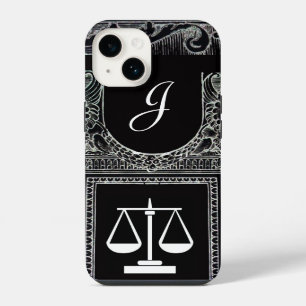 JUSTICE LEGAL OFFICE,ATTORNEY Monogram Black iPhone 14 Case
