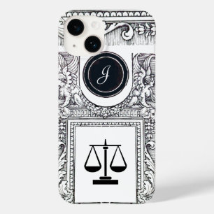 JUSTICE LEGAL OFFICE,ATTORNEY Monogram Black White Case-Mate iPhone 14 Case