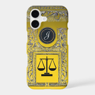 JUSTICE LEGAL OFFICE,ATTORNEY Monogram Gold Yellow