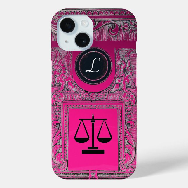 JUSTICE LEGAL OFFICE, ATTORNEY Monogram Pink Case-Mate iPhone Case (Back)