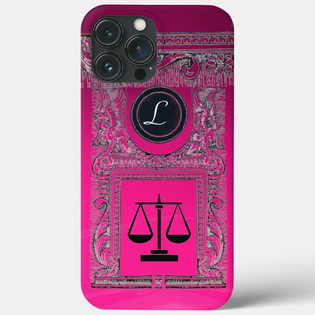 JUSTICE LEGAL OFFICE, ATTORNEY Monogram Pink Case-Mate iPhone Case (Back)