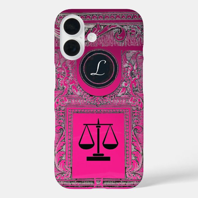JUSTICE LEGAL OFFICE, ATTORNEY Monogram Pink Case-Mate iPhone Case (Back)