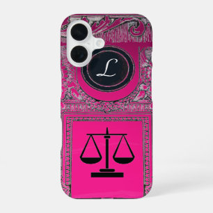 JUSTICE LEGAL OFFICE, ATTORNEY Monogram Pink iPhone 16 Case