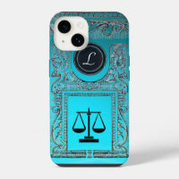 JUSTICE LEGAL OFFICE, ATTORNEY Monogram Teal Blue