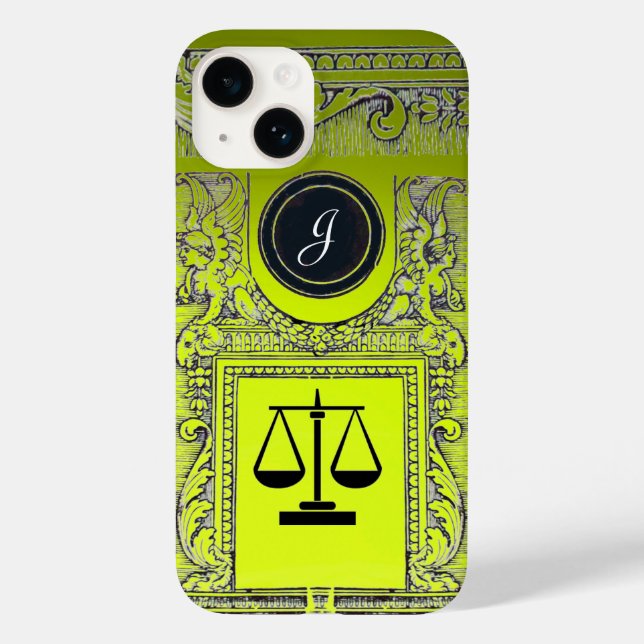 JUSTICE LEGAL OFFICE, ATTORNEY Monogram Yellow Case-Mate iPhone Case (Back)