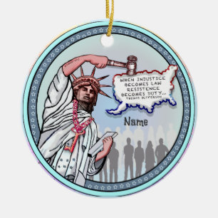Justice Liberty Political  Ceramic Tree Decoration