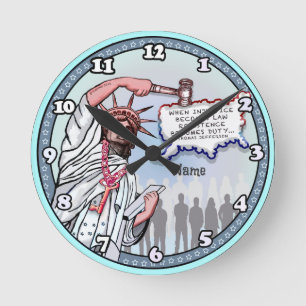 Justice Liberty Political  Round Clock