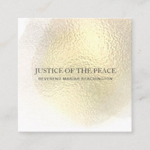 *~* JUSTICE OF THE PEACE - Abstract Yellow Gold Square Business Card