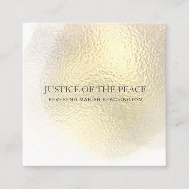 *~* JUSTICE OF THE PEACE - Abstract  Yellow Gold Square Business Card (Front)