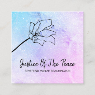 *~* JUSTICE OF THE PEACE  Moon Crater Flower Square Business Card