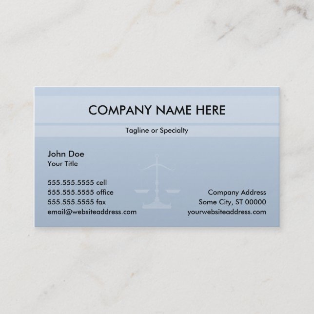 Justice Office Business Card (Front)