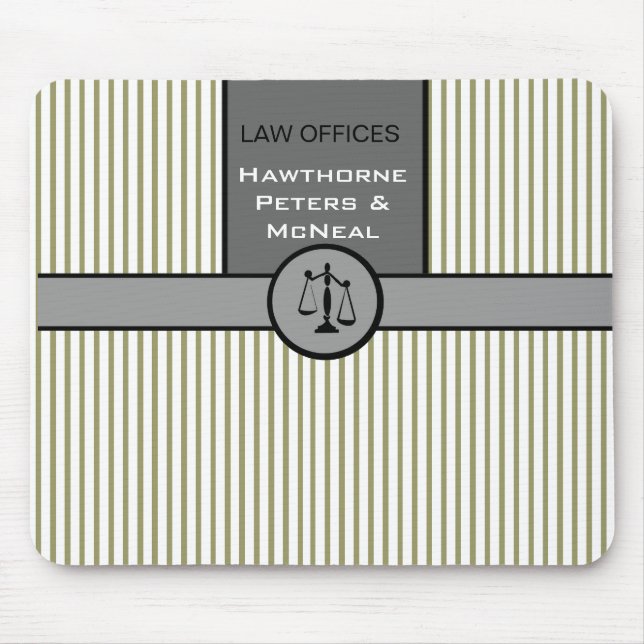 Justice Pinstripes  Pattern  Law Office Attorney Mouse Mat (Front)