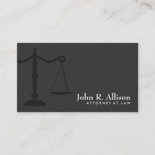Justice Scale Attorney Simple Black Business Card