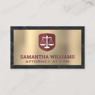 Justice Scale Gold and Marble Business Card