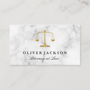 Justice Scale Marble Business Card