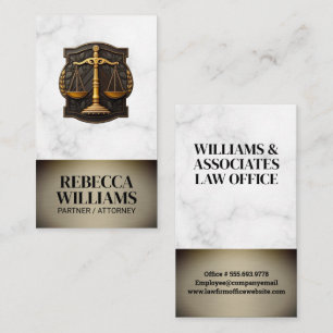 Justice Scales Court Room Logo   Law Appointment Card