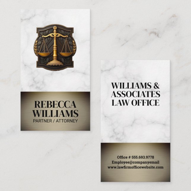 Justice Scales Court Room Logo | Law Appointment Card (Front/Back)